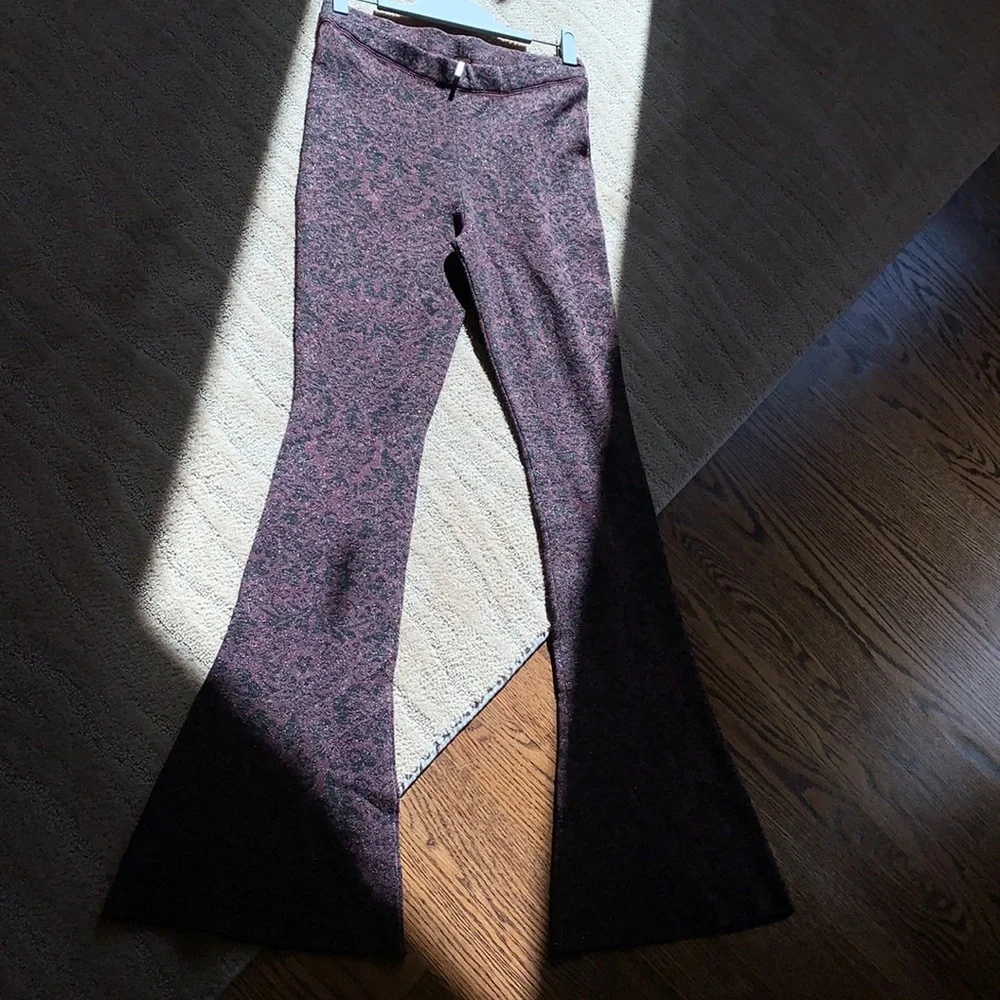 Free People‎ Flare Pant Wide Leg Metallic